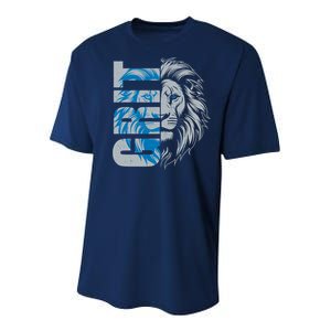 Grit Detroit Football Sports Fan Youth Performance Sprint T-Shirt