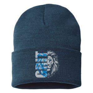 Grit Detroit Football Sports Fan Sustainable Knit Beanie