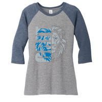 Grit Detroit Football Sports Fan Women's Tri-Blend 3/4-Sleeve Raglan Shirt