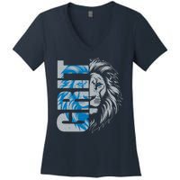 Grit Detroit Football Sports Fan Women's V-Neck T-Shirt