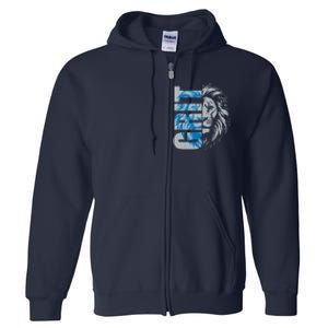 Grit Detroit Football Sports Fan Full Zip Hoodie