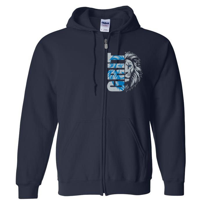 Grit Detroit Football Sports Fan Full Zip Hoodie