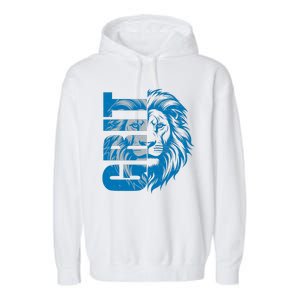 Grit Detroit Football Sports Fan Garment-Dyed Fleece Hoodie