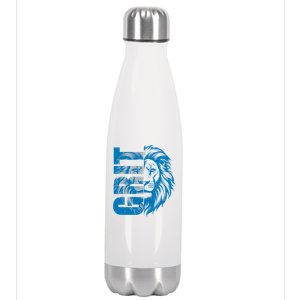 Grit Detroit Football Sports Fan Stainless Steel Insulated Water Bottle