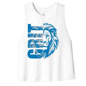 Grit Detroit Football Sports Fan Women's Racerback Cropped Tank