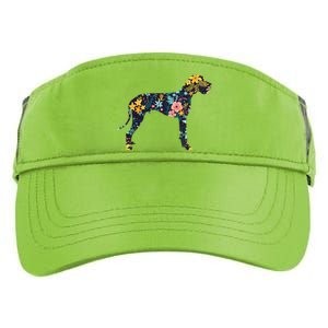 Great Dane Floral Dog Silhouette Womens Graphic Adult Drive Performance Visor