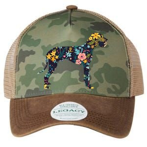 Great Dane Floral Dog Silhouette Womens Graphic Legacy Tie Dye Trucker Hat