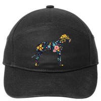 Great Dane Floral Dog Silhouette Womens Graphic 7-Panel Snapback Hat