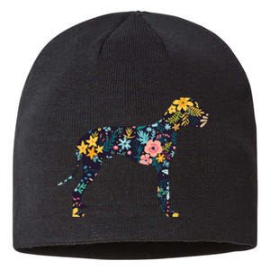 Great Dane Floral Dog Silhouette Womens Graphic Sustainable Beanie