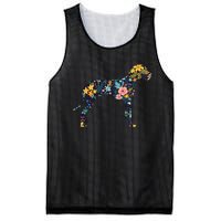 Great Dane Floral Dog Silhouette Womens Graphic Mesh Reversible Basketball Jersey Tank