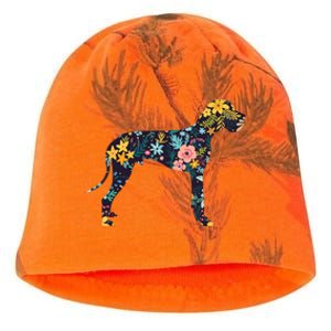 Great Dane Floral Dog Silhouette Womens Graphic Kati - Camo Knit Beanie