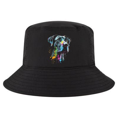 Great Dane Face Splash Art Portrait For Dog Owners Cool Comfort Performance Bucket Hat