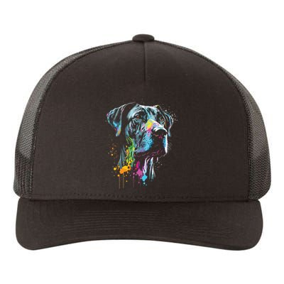 Great Dane Face Splash Art Portrait For Dog Owners Yupoong Adult 5-Panel Trucker Hat