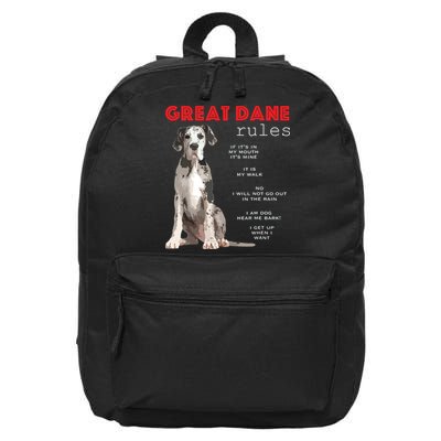 Great Dane Funny Great Dane Lover 16 in Basic Backpack