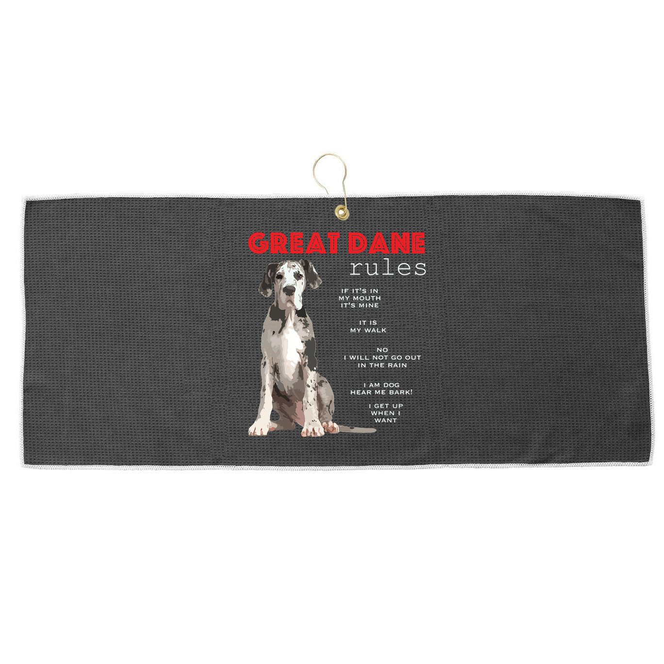 Great Dane Funny Great Dane Lover Large Microfiber Waffle Golf Towel