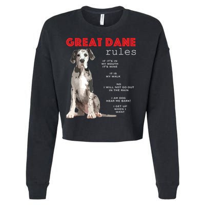 Great Dane Funny Great Dane Lover Cropped Pullover Crew