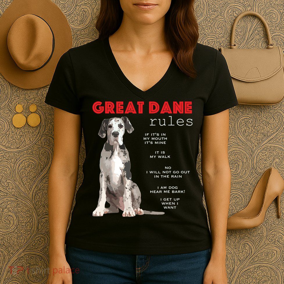 Great Dane Funny Great Dane Lover Women's V-Neck T-Shirt
