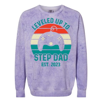 Gamer Dad Fathers Day Step Dad Colorblast Crewneck Sweatshirt