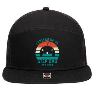 Gamer Dad Fathers Day Step Dad 7 Panel Mesh Trucker Snapback Hat