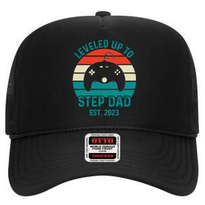 Gamer Dad Fathers Day Step Dad High Crown Mesh Back Trucker Hat