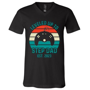 Gamer Dad Fathers Day Step Dad V-Neck T-Shirt