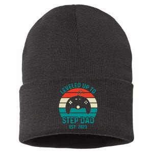 Gamer Dad Fathers Day Step Dad Sustainable Knit Beanie