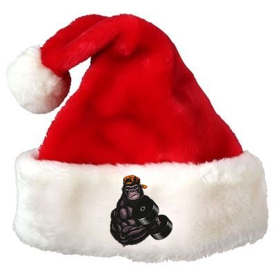 Gorilla Dumbbell Fitness Workout Gym For Lover Bodybuilding Premium Christmas Santa Hat