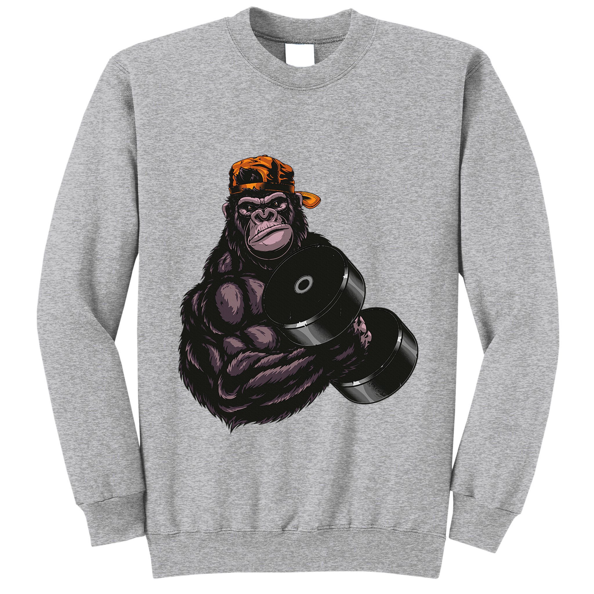 Gorilla Dumbbell Fitness Workout Gym For Lover Bodybuilding Tall Sweatshirt