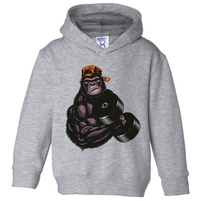 Gorilla Dumbbell Fitness Workout Gym For Lover Bodybuilding Toddler Hoodie