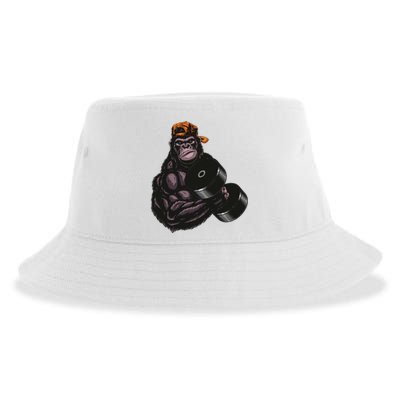 Gorilla Dumbbell Fitness Workout Gym For Lover Bodybuilding Sustainable Bucket Hat