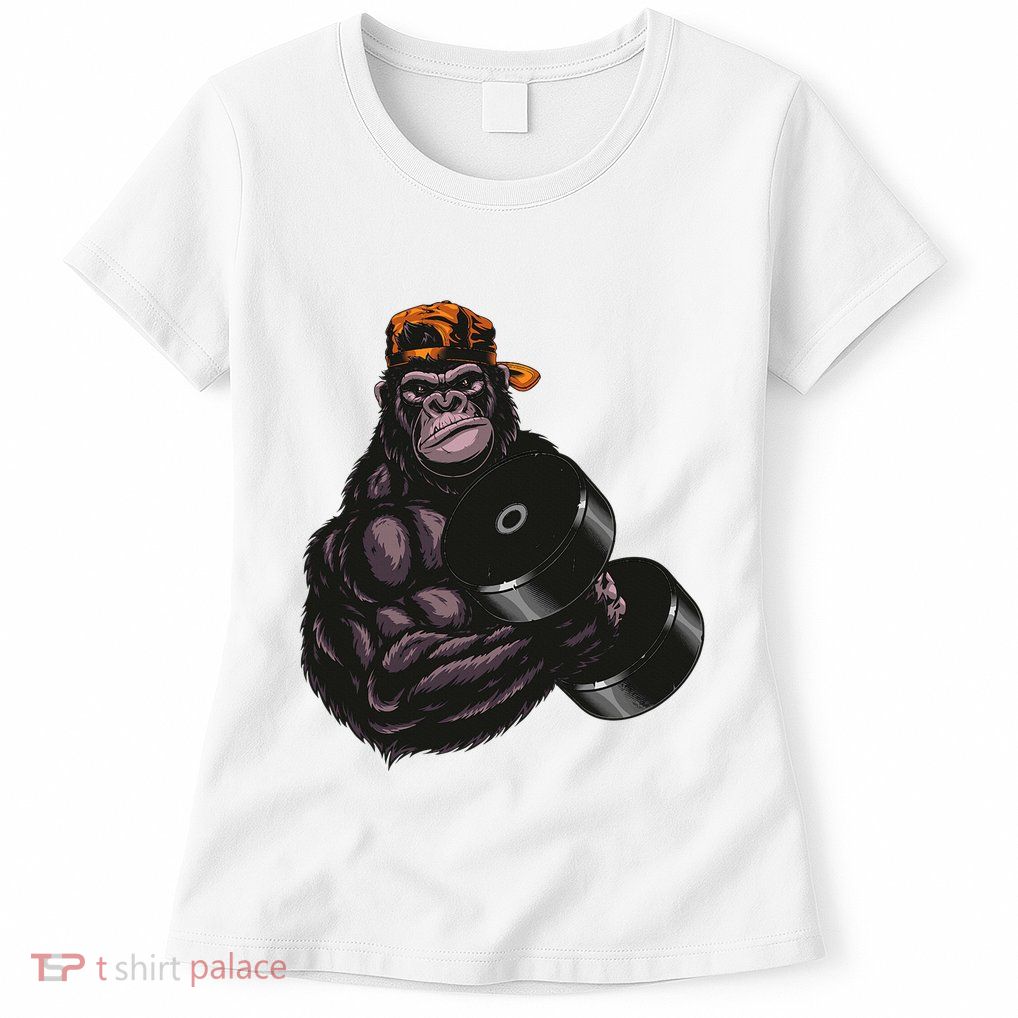 Gorilla Dumbbell Fitness Workout Gym For Lover Bodybuilding Womens T-Shirt