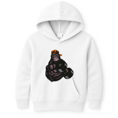 Gorilla Dumbbell Fitness Workout Gym For Lover Bodybuilding Kids Hoodie