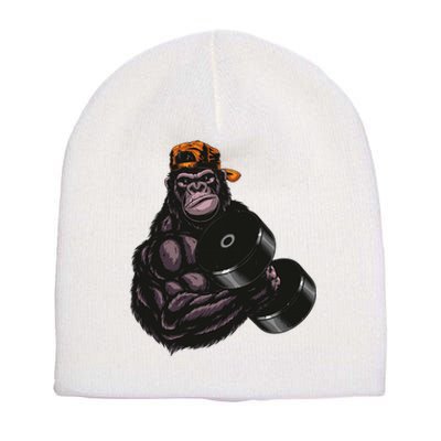 Gorilla Dumbbell Fitness Workout Gym For Lover Bodybuilding Short Acrylic Beanie