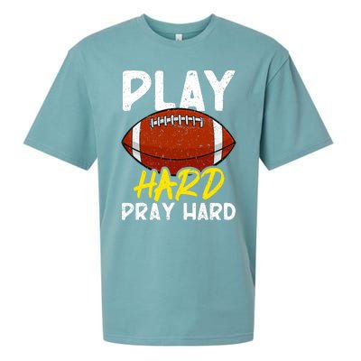 Game Day Football Season Play Hard Pray Hard Sports Sueded Cloud Jersey T-Shirt