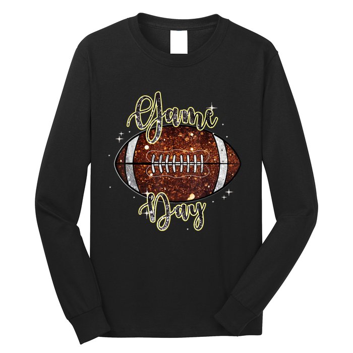 Game Day Football Bling Bling Football Lover Fall Autumn Long Sleeve Shirt