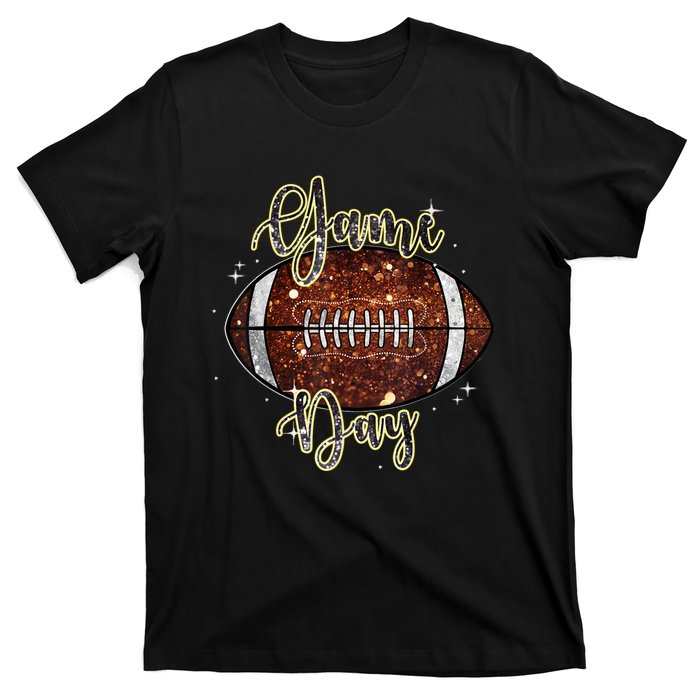 Game Day Football Bling Bling Football Lover Fall Autumn T-Shirt