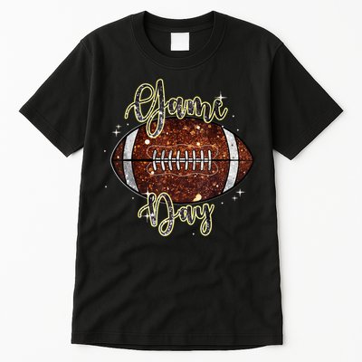 Game Day Football Bling Bling Football Lover Fall Autumn Tall T-Shirt