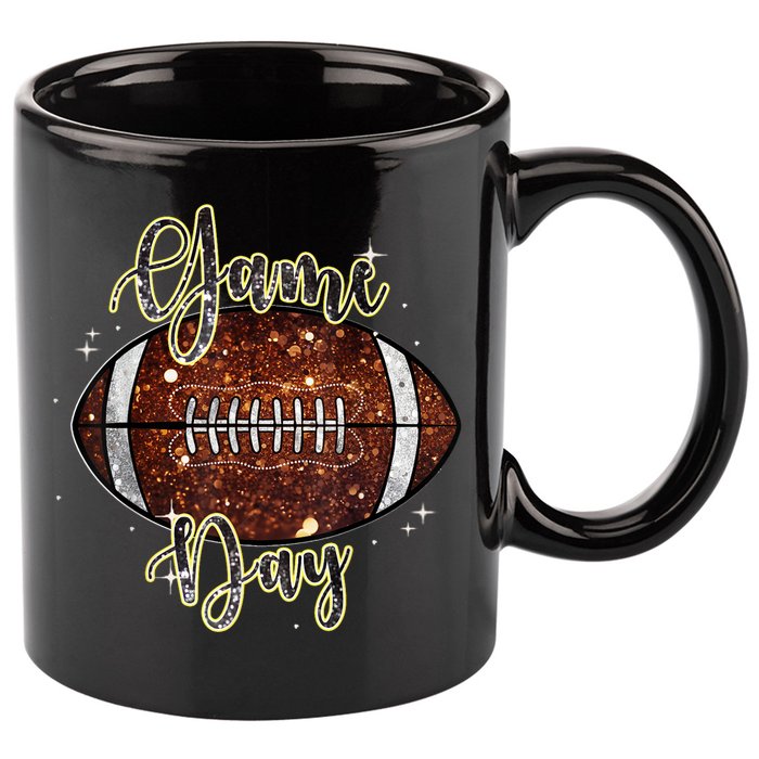 Game Day Football Bling Bling Football Lover Fall Autumn 11oz C Handle Ceramic Mug