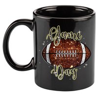 Game Day Football Bling Bling Football Lover Fall Autumn 11oz C Handle Ceramic Mug