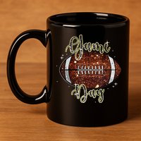 Game Day Football Bling Bling Football Lover Fall Autumn 11oz C Handle Ceramic Mug