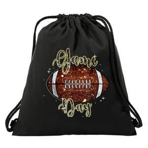 Game Day Football Bling Bling Football Lover Fall Autumn Drawstring Bag