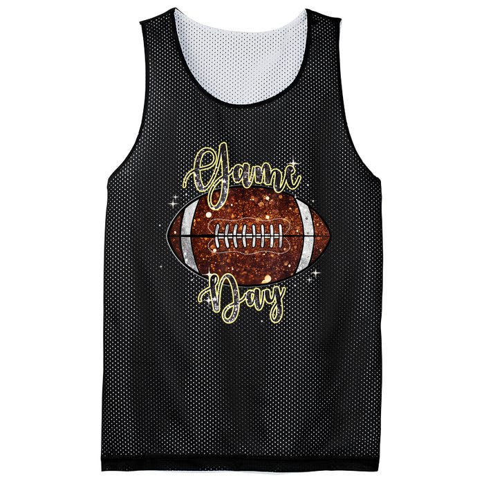 Game Day Football Bling Bling Football Lover Fall Autumn Mesh Reversible Basketball Jersey Tank