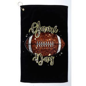 Game Day Football Bling Bling Football Lover Fall Autumn Platinum Collection Golf Towel