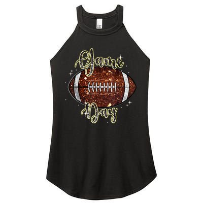 Game Day Football Bling Bling Football Lover Fall Autumn Women's Perfect Tri Rocker Tank