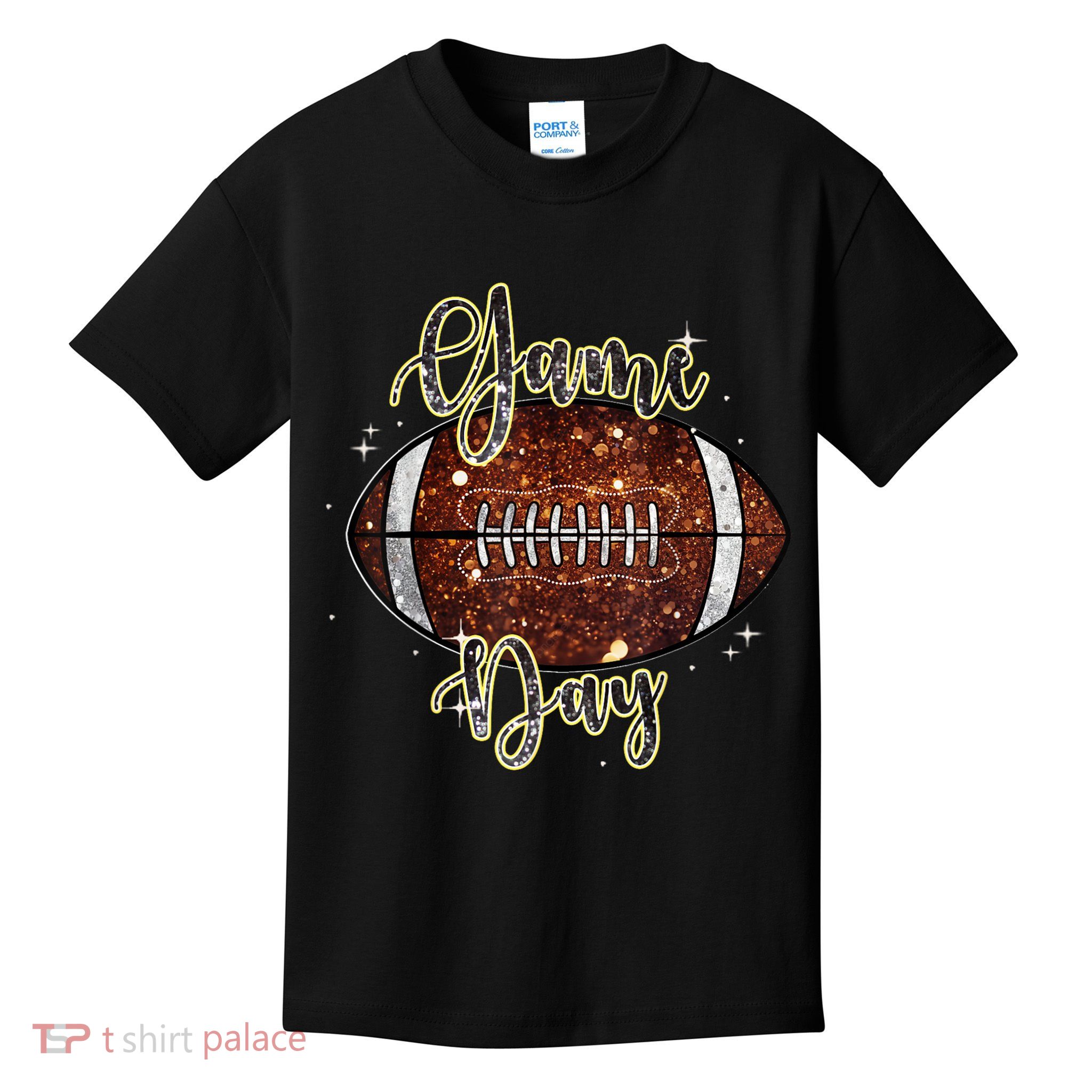 Game Day Football Bling Bling Football Lover Fall Autumn Kids T-Shirt