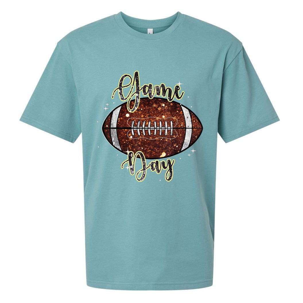 Game Day Football Bling Bling Football Lover Fall Autumn Sueded Cloud Jersey T-Shirt