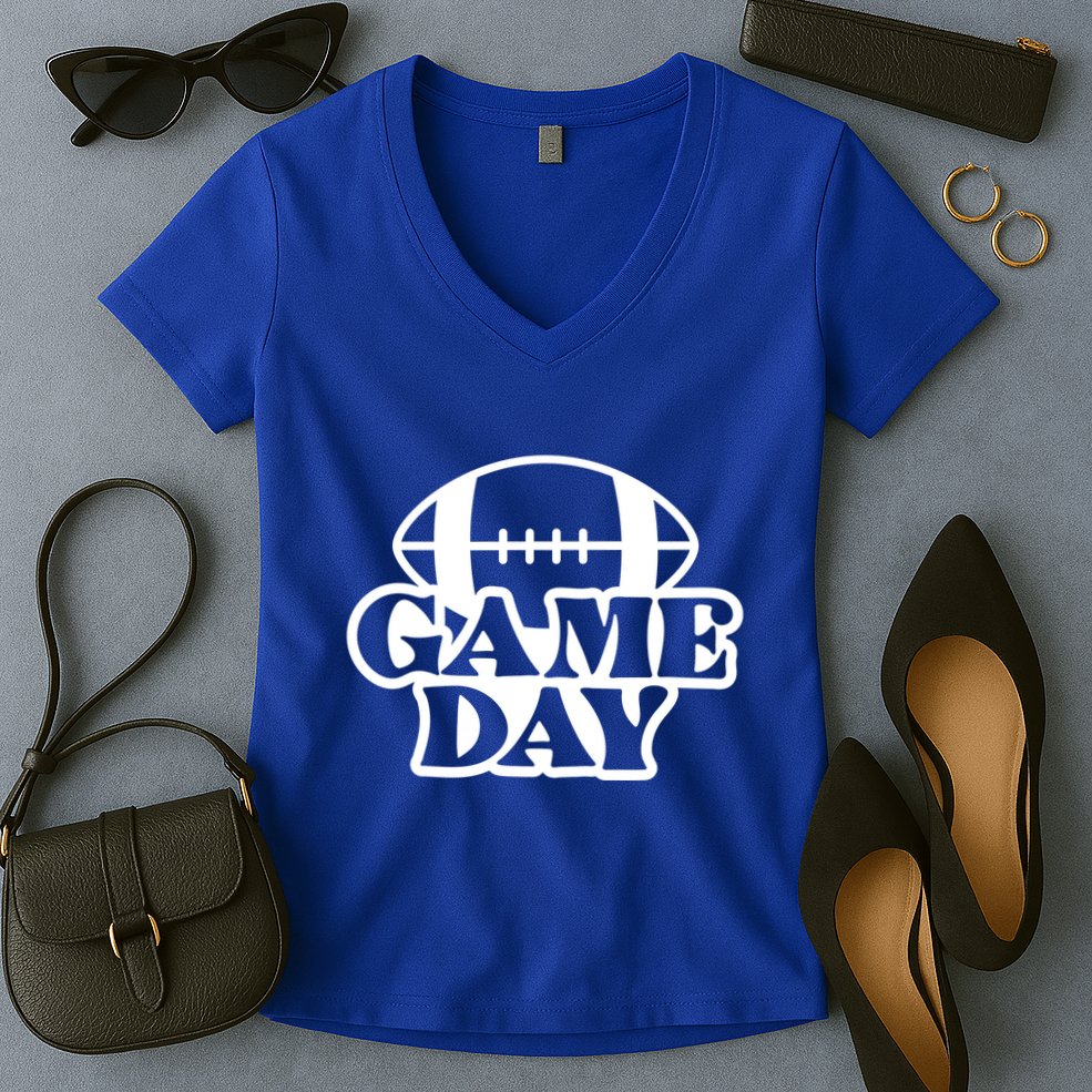 Game Day Football Lover Women's V-Neck T-Shirt