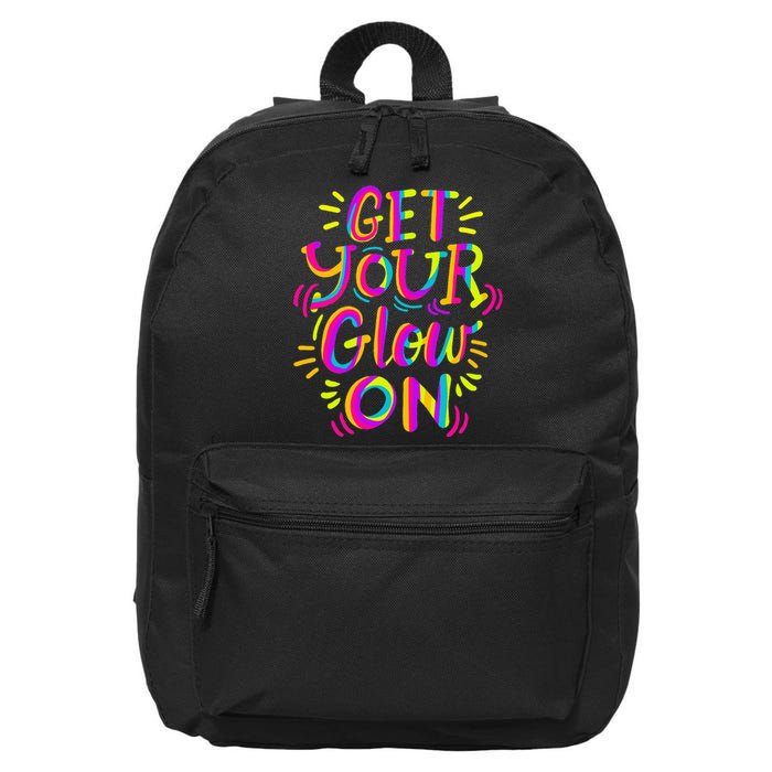 Glow Design for and Adults Bright Colors 80s Themed 16 in Basic Backpack