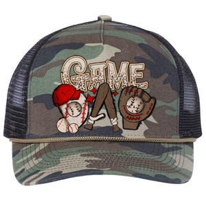 Game Day Funny Baseball Mama Baseball Season Game Day Mama Retro Rope Trucker Hat Cap