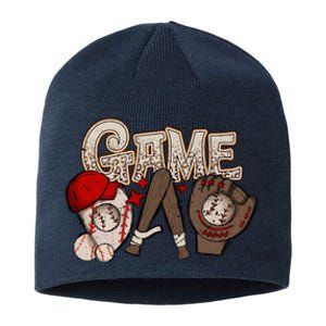 Game Day Funny Baseball Mama Baseball Season Game Day Mama Sustainable Beanie